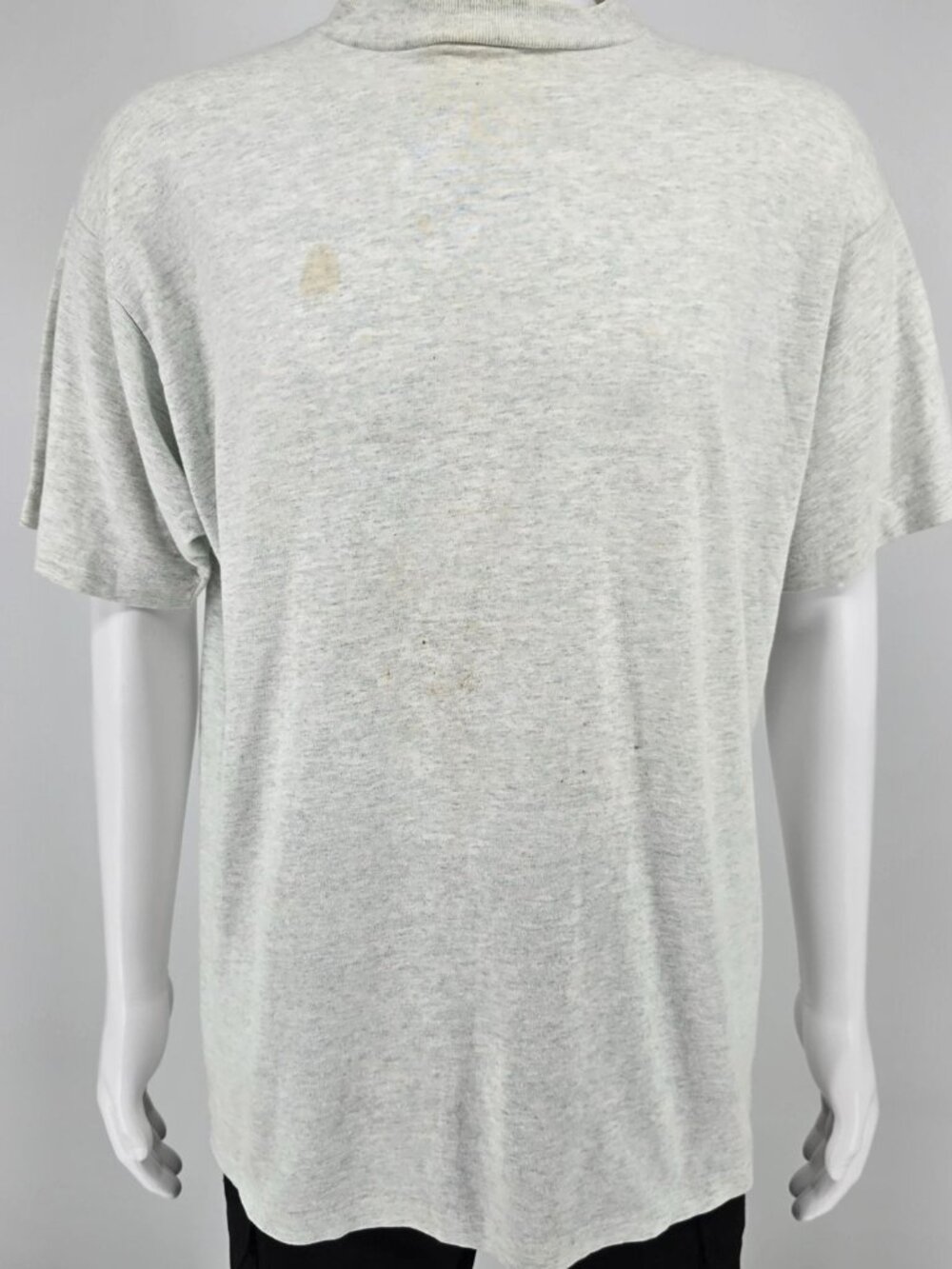 Distressed 1990s BVD Leisurewear Light Gray Blank Single Stitch T-Shirt (XL)